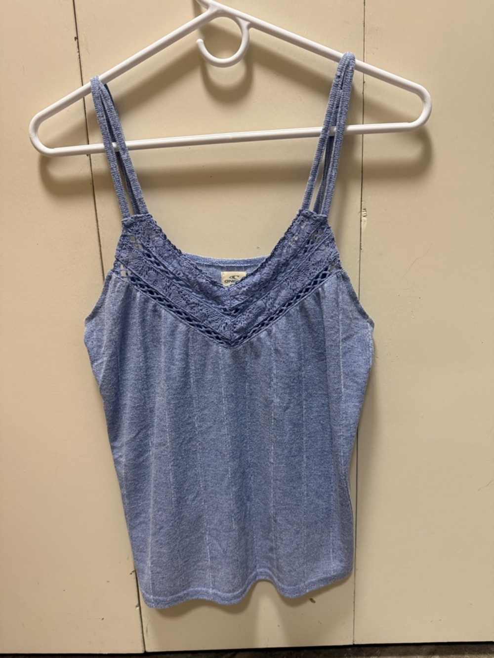 O'Neill Light Blue Lace-Trim Double-Strap tank top